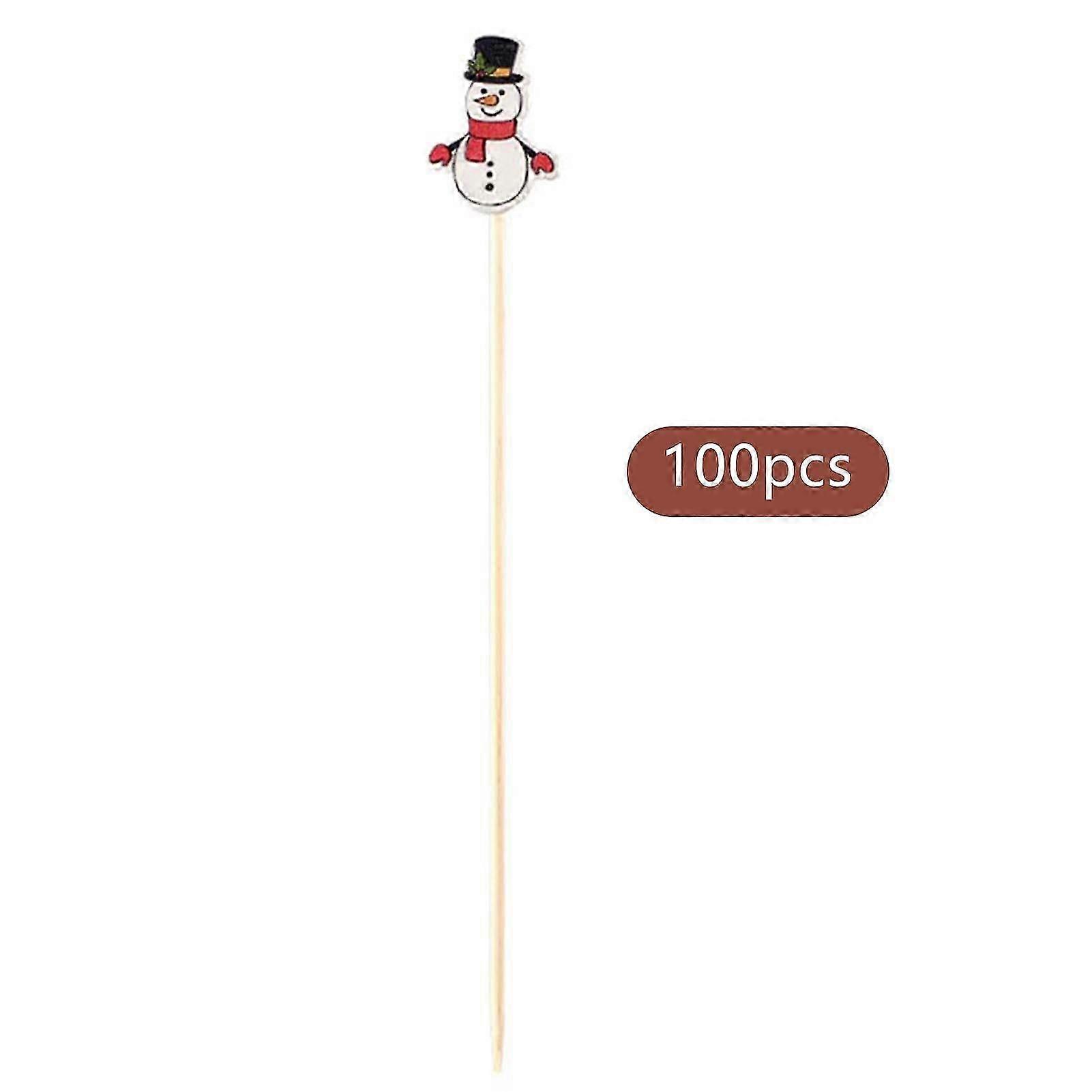 100 pcs/pack Christmas bamboo skewers and fruit skewers Specifications: 13cm green Christmas tree skewers (100pcs/pack);