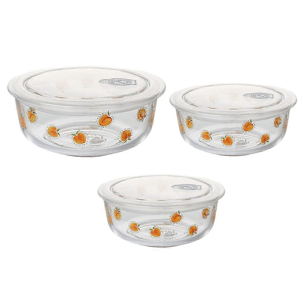 Salad Bowl with Lid Use for Restaurant and Hotel 18x18x7.8cm Glass Material 3Pcs
