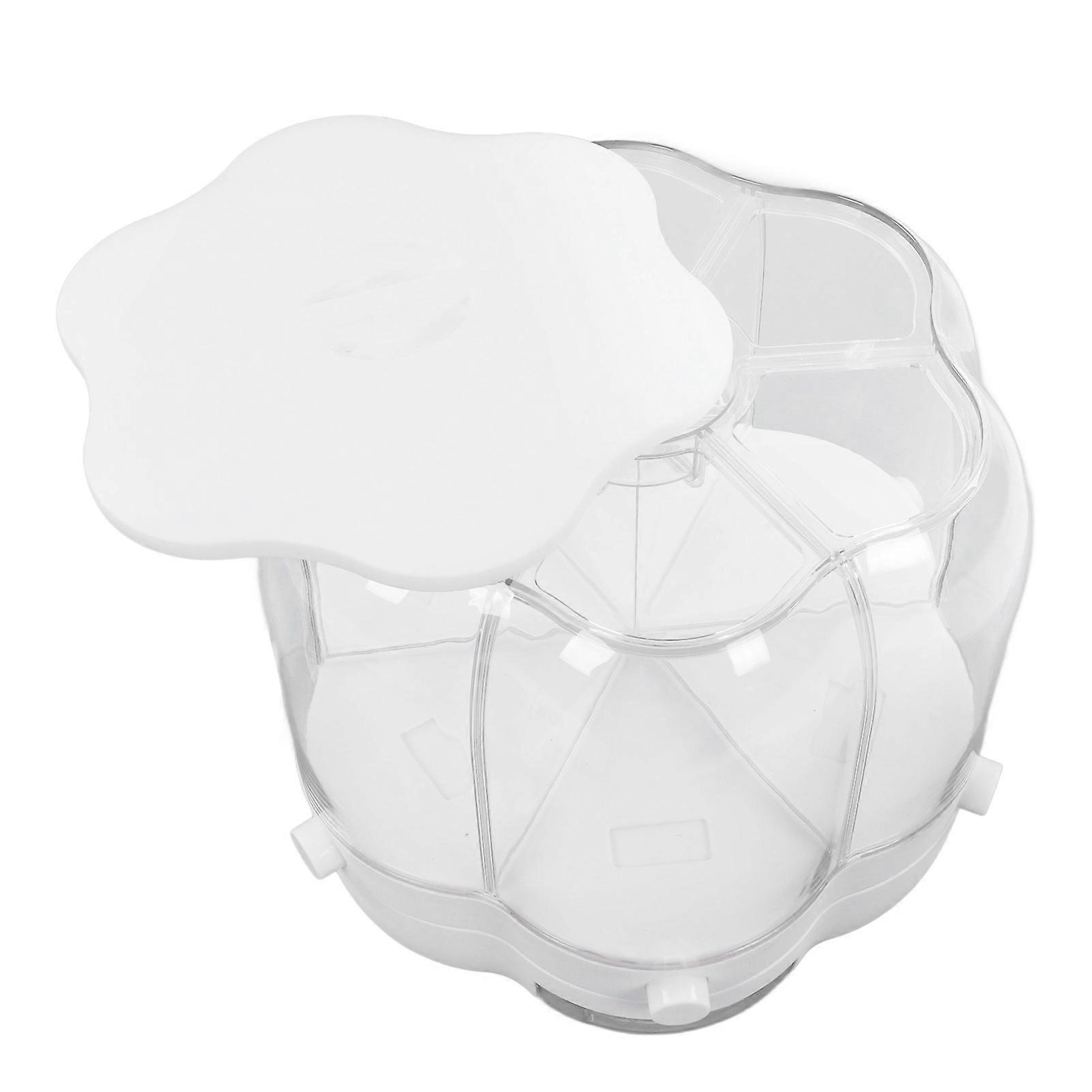 Rice Dispenser Box Container 6 Compartments Rotating Large Capacity for Home Kitchen White 6.5kg / 14.33lb