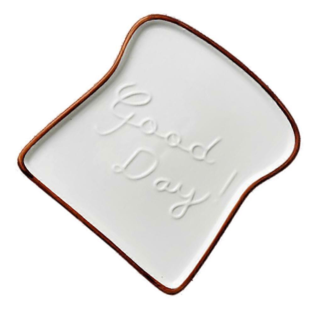 Toast Shaped Plate Ceramic Salad Plate For Everyday Meals Random Color 17x15x2cm 1Pack