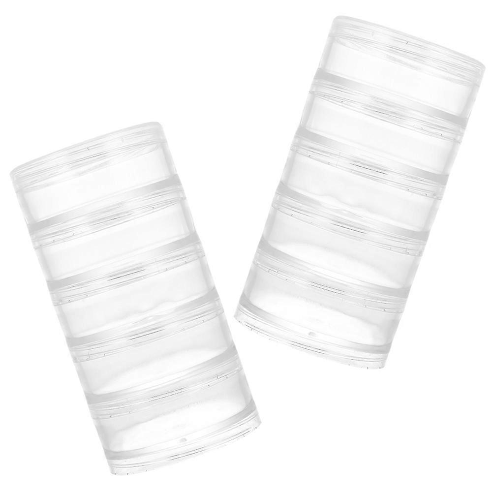 Clear Round Storage Box for Jewelry Storage 2Pcs Containers