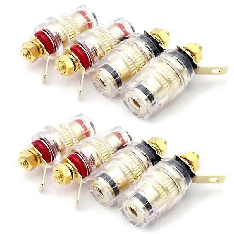 8pcs/set Speaker Terminal Binding Post 4mm Banana Plug Socket Amplifier Connector for Loudspeakers