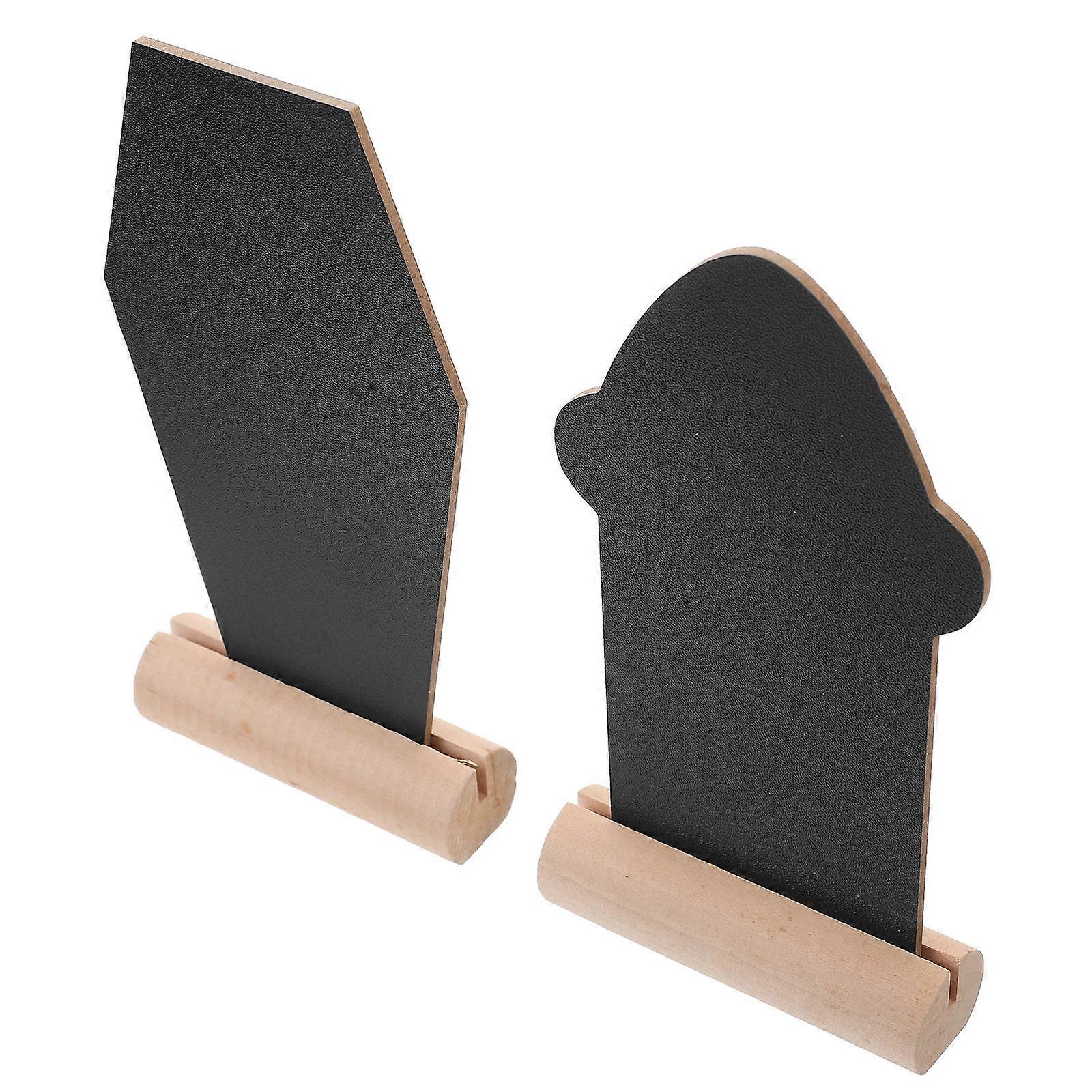 2pcs Multifunctional Tabletop Chalkboards for Menu, Message & Decor – Desktop Writing Boards for Home, Restaurant, Party & Halloween Use