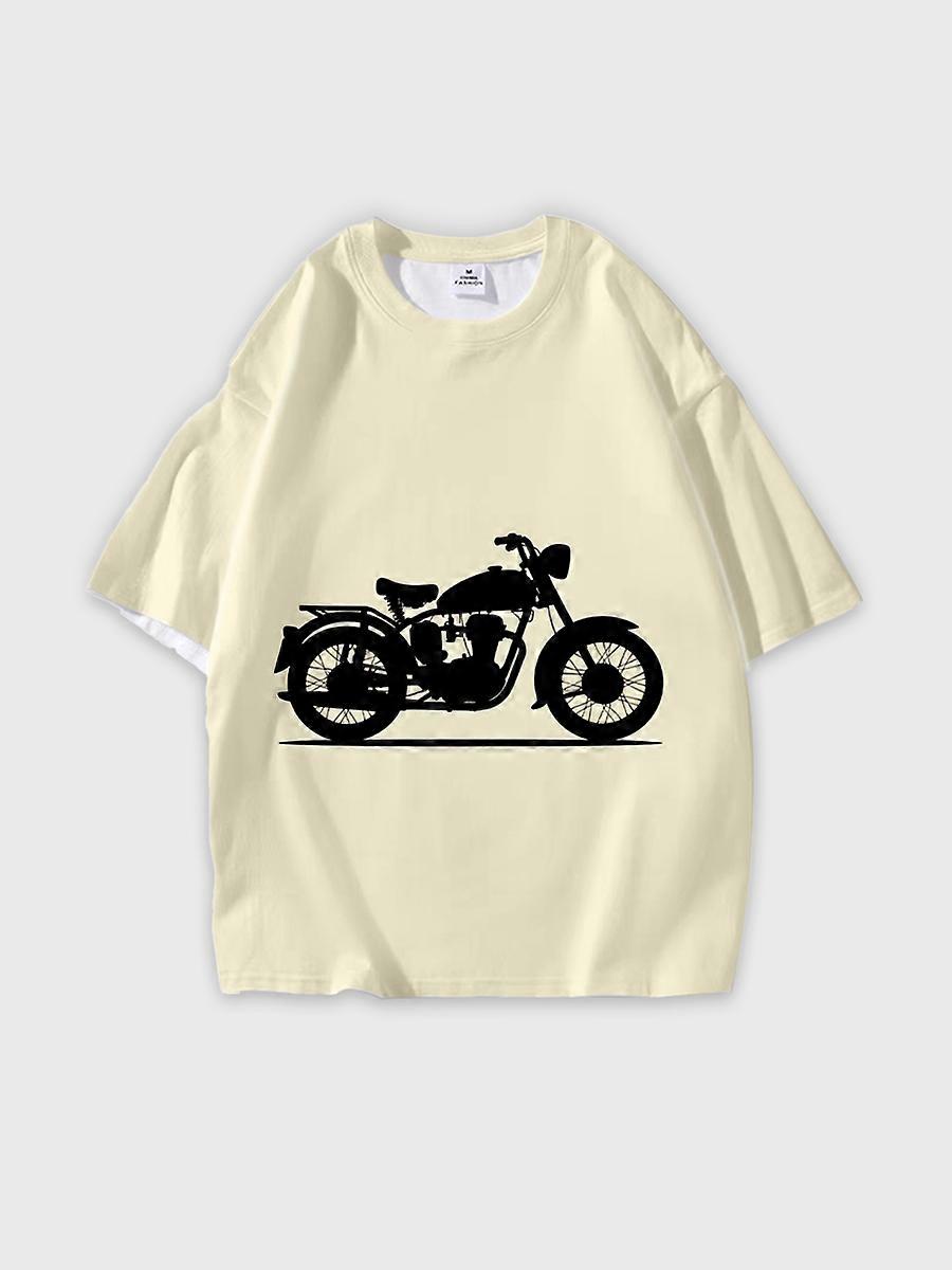 T-shirt round neck Pattern loose short sleeve E485