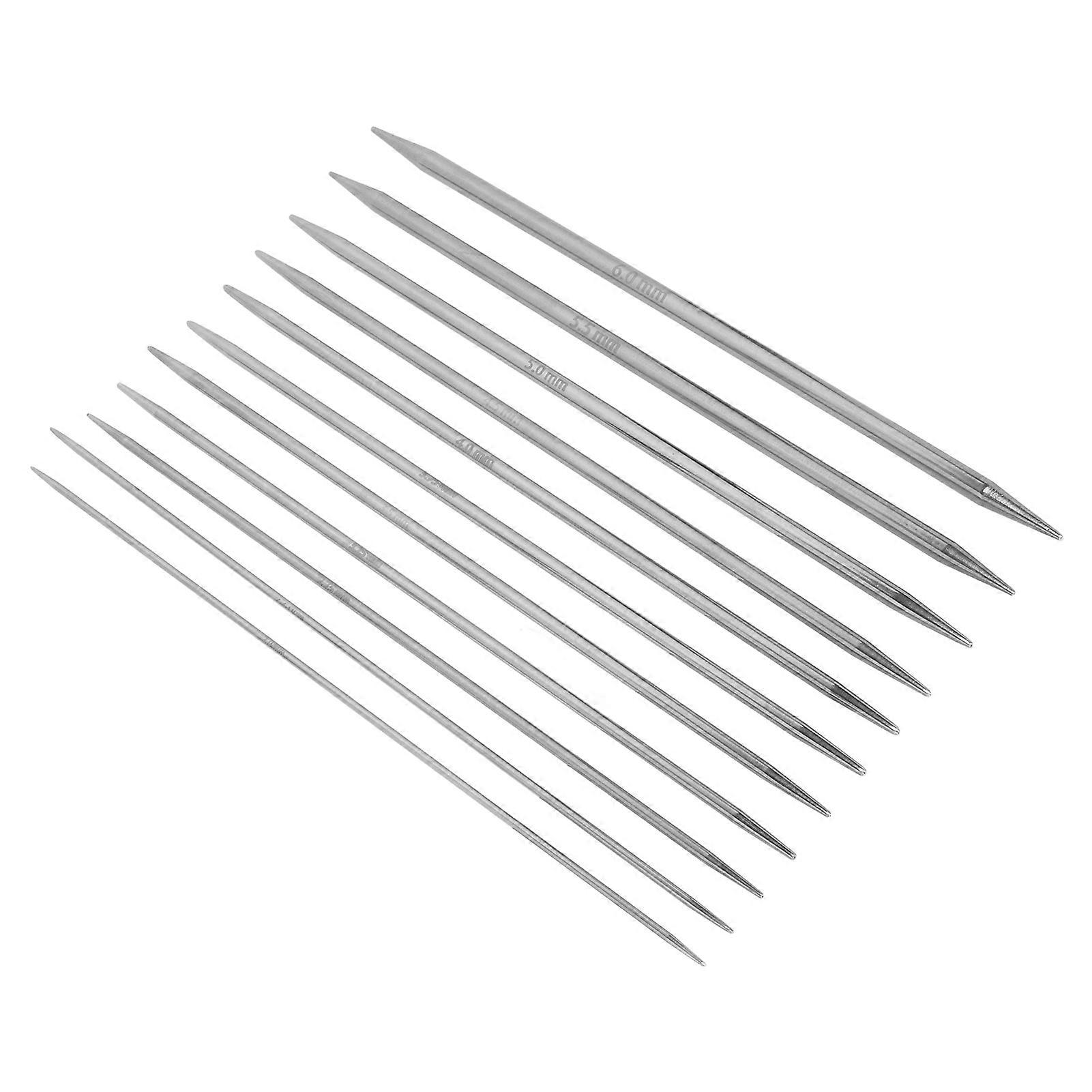 55 Pcs Double Pointed Knitting Needles Stainless Steel Sweater Needle Kit DIY Hand Knitting Tool with Storage Bag