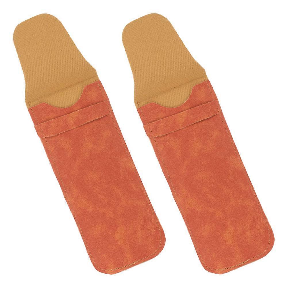 Sunglasses Pouch Brown Glasses Holder for Storage Use 2Pcs Durable PU Case