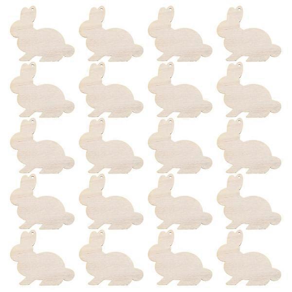 20-Piece DIY Log Rabbit Wood Chip Cartoon Hanging Decoration Wood Chip Pendant Suitable for Home Party Room Festival