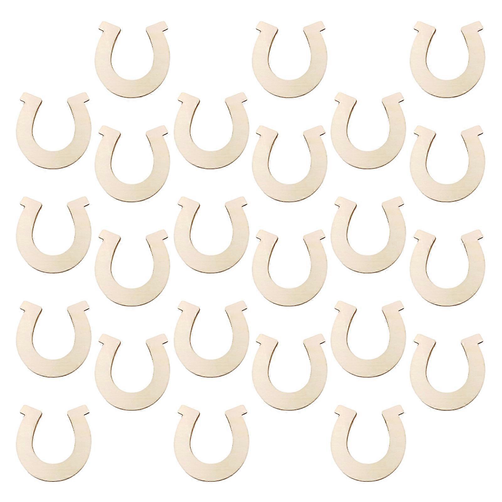 DIY Chips Hästsko Naturformad för 24 Träpyssel