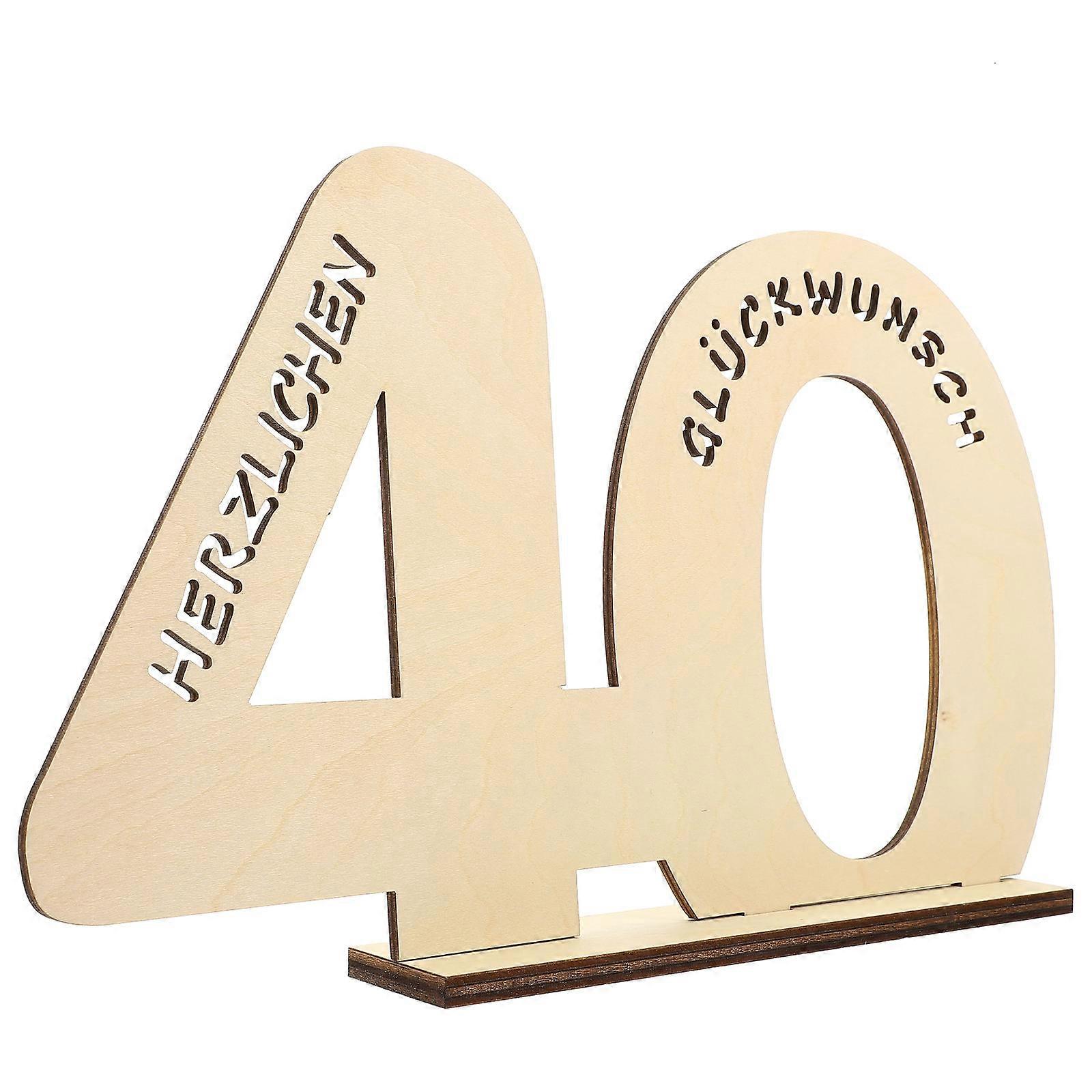 Table Number Centerpiece Rectangular Wood Number Sign Natural Look Home Decor 11.20X7.07X1.77in 1Set