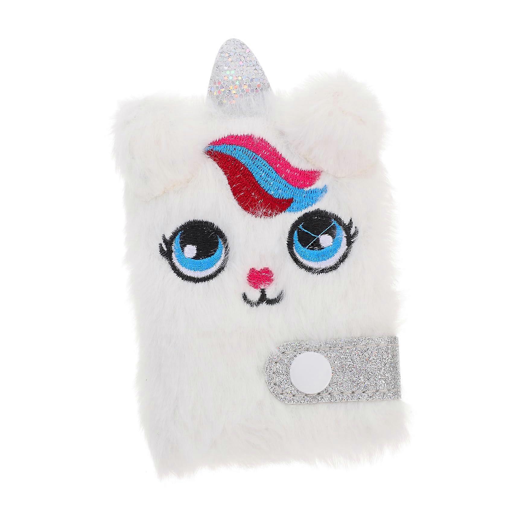 Plush Notebook Cartoon Notebook Diary Writing Book Writing Accessories Travel Book Writing Notebook for Daily Use Multifunctional Notebook Paper White