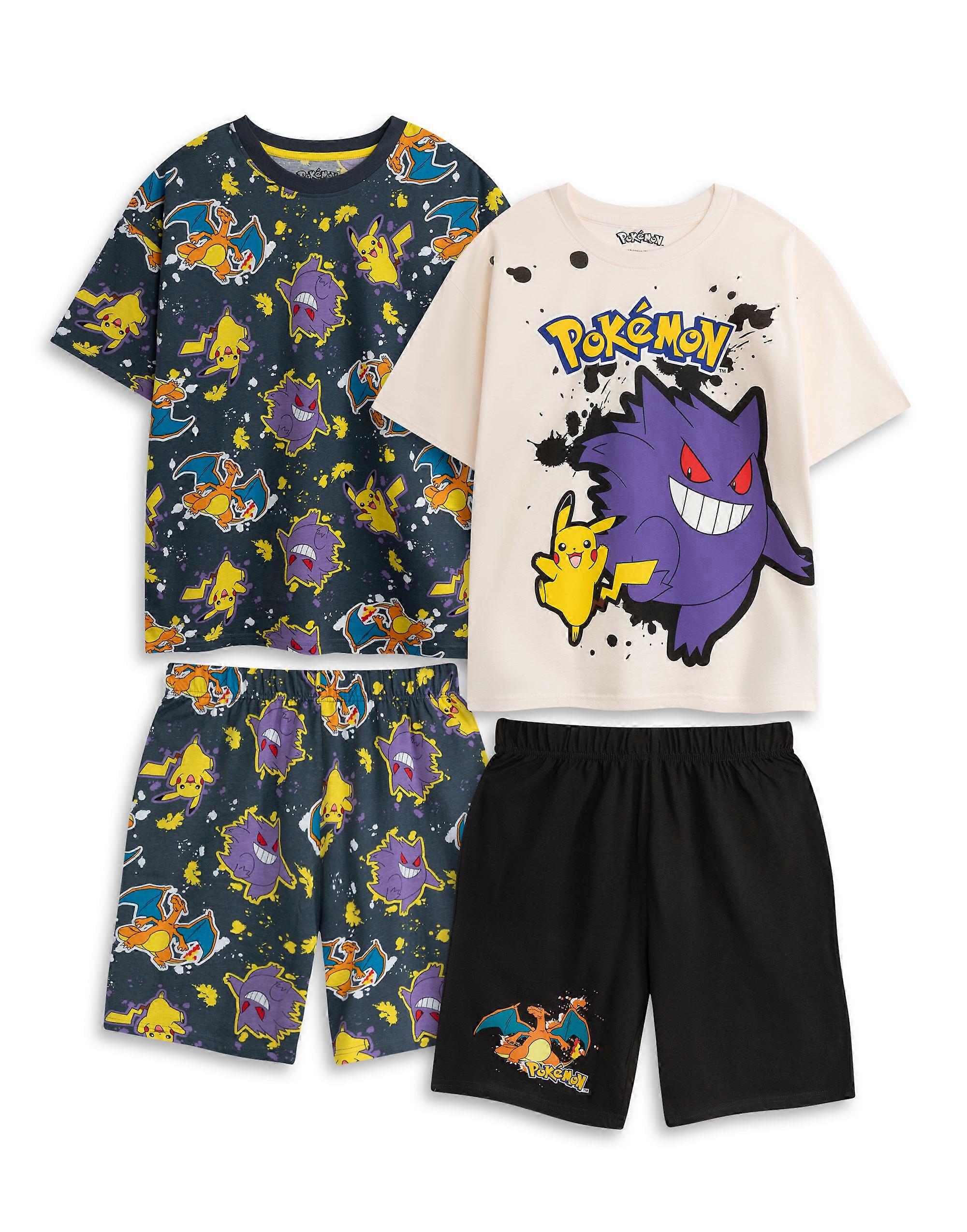 Pokemon Boys Multi-Pack of 2 Short Sleeve Short Leg Pyjama Set Multicoloured Multi Character