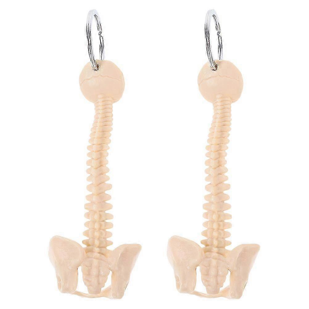 Vintage Keychain Realistic Design Spine Pendant For Everyday Use Students Medical Display 2Pcs 3.9 1.8 1.0in Accessory