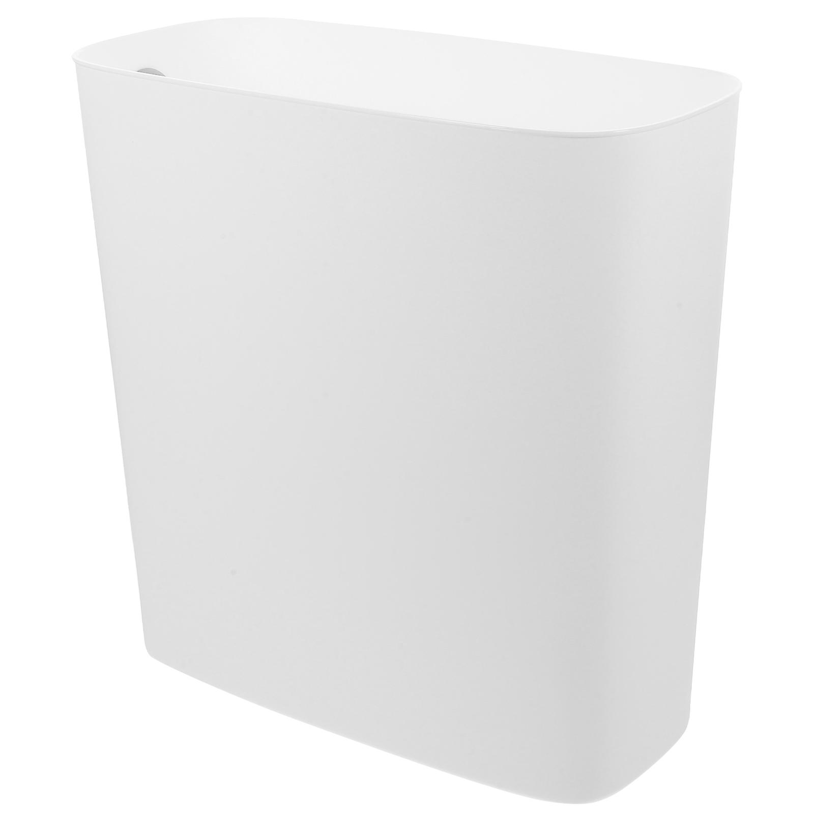 White Slim Kitchen Bin Trash Can for Waste Storage Perfect for Home Office and Narrow Spaces 7.5L