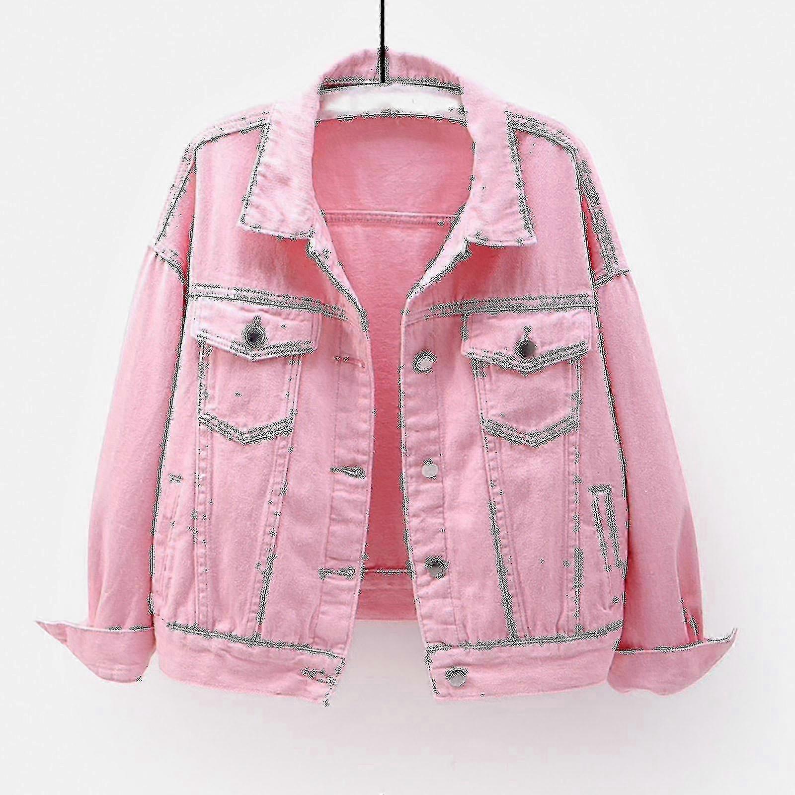 Women's denim coat for spring with warm lining