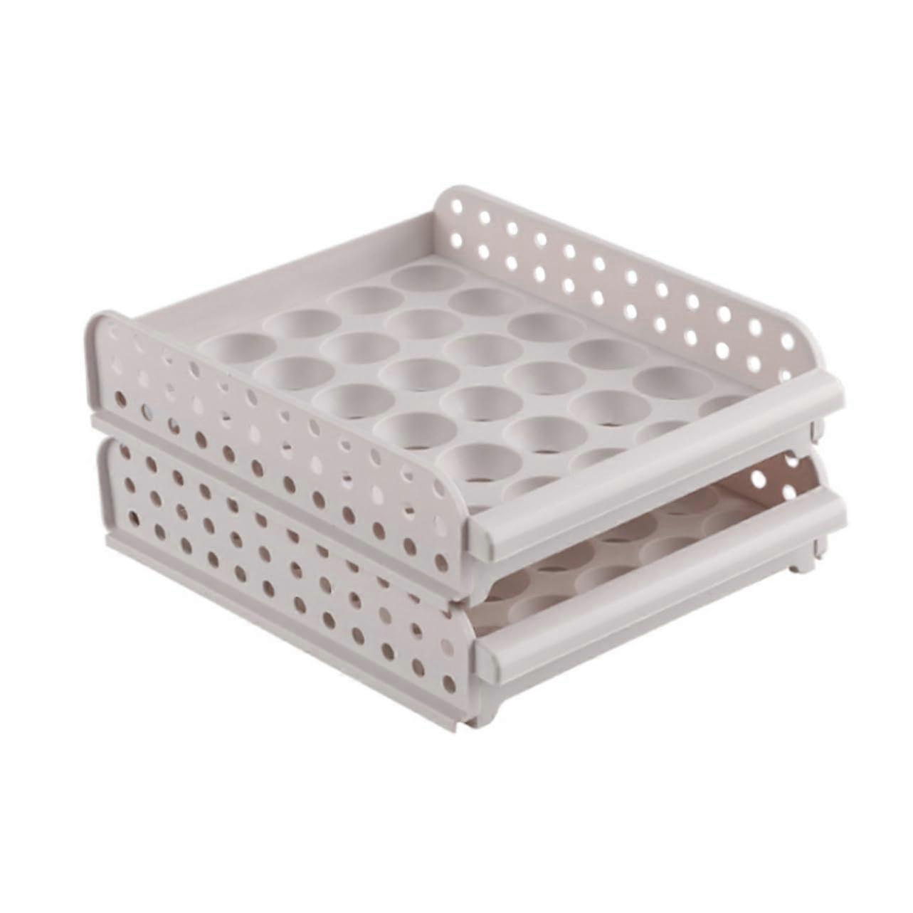 Double Egg Storage Box Refrigerator Organizer for Eggs, Durable High-Quality Egg Holder, Space-Saving Design for Restaurants