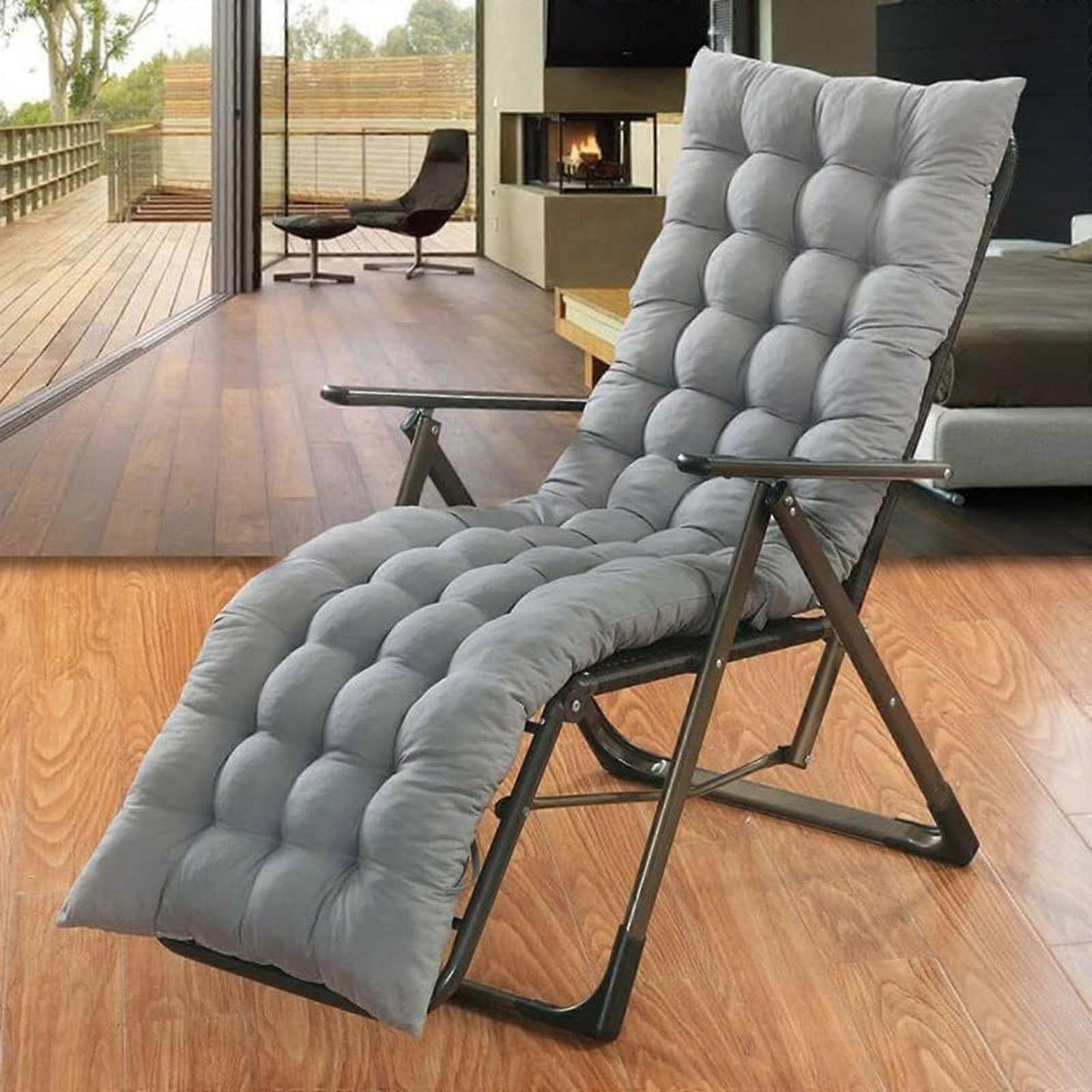Extra thick cushion for sun lounger, soft and comfortable, gray (60x40cm)