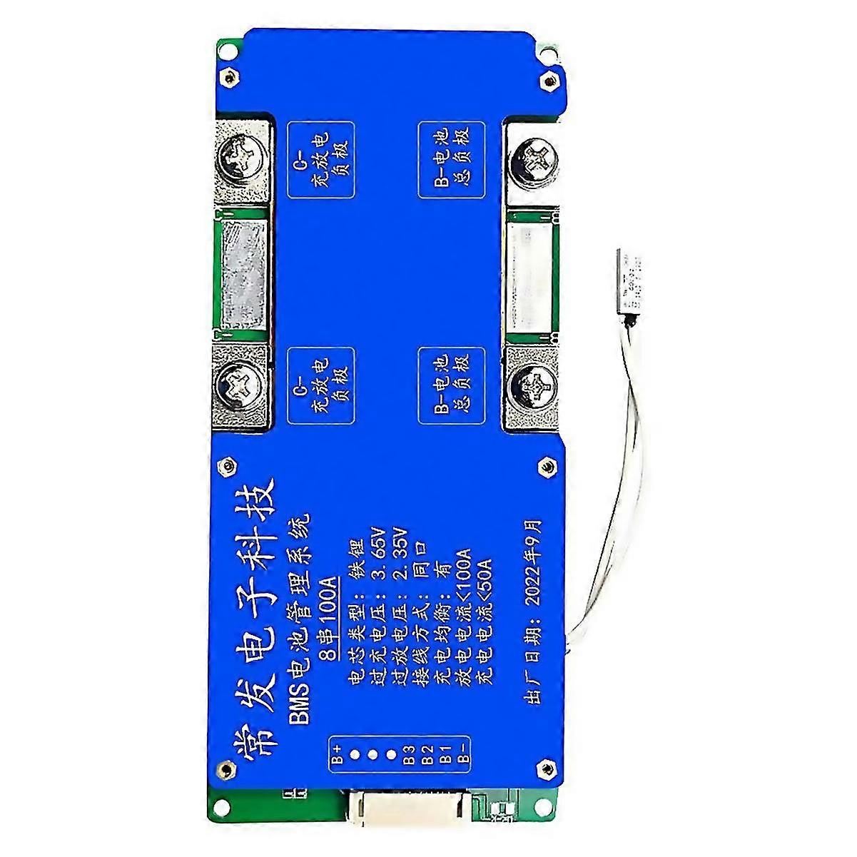 8s 24v 100a Lifepo4 Battery Protection Board Same Port With Equalization Temperature Control Bms Bat