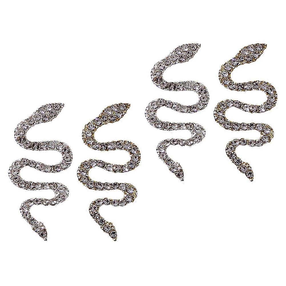Nail Accessories 4Pcs Snake Design Rhinestone DIY Decor For Women Manicure Salon Use