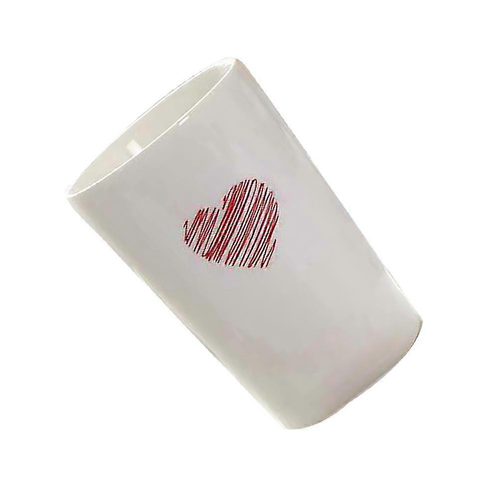 Mouthwash Cup With Handle For Home And Office Use, Heart-Shaped 8X12Cm Red Ceramic Drinking Mug 1Pack