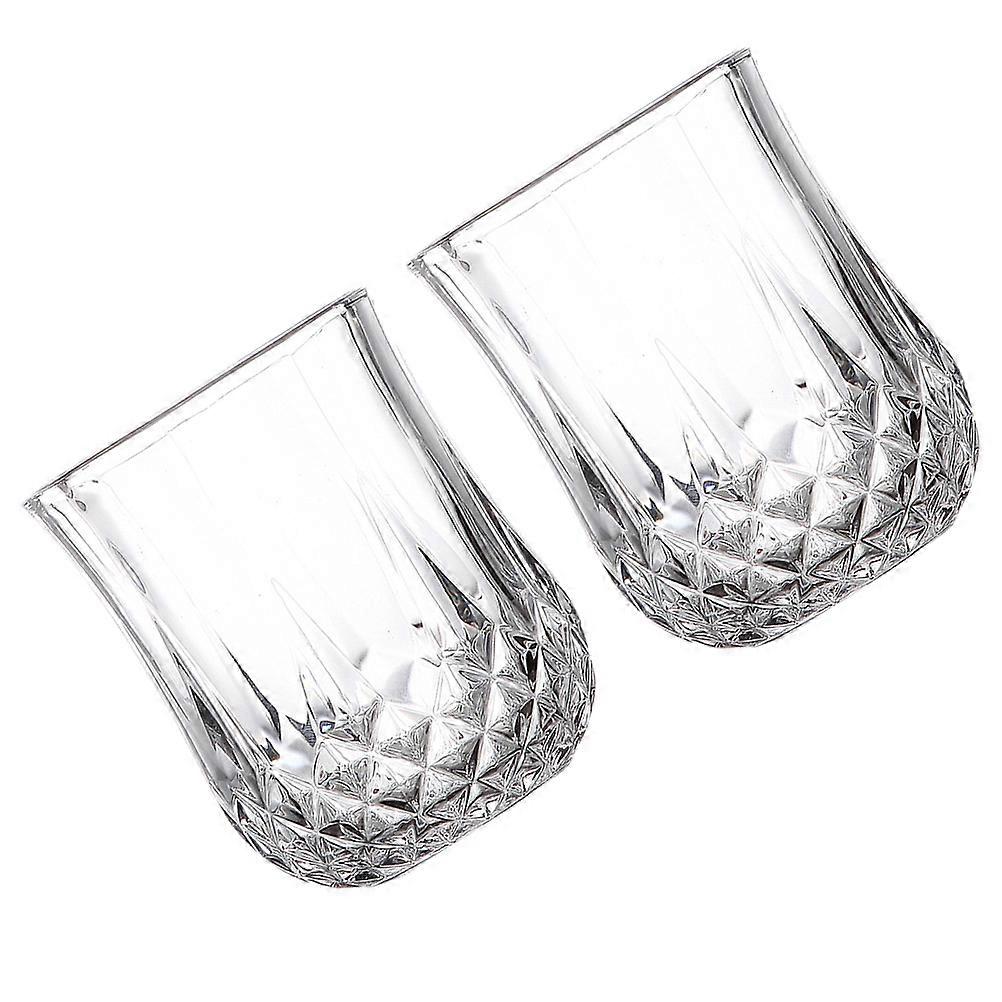 Glass Drinking Cup Set Of 2Pcs Elegant Transparent Beautiful Design For Daily Use And Gift Giving 210ml With Integrated Molding Craft