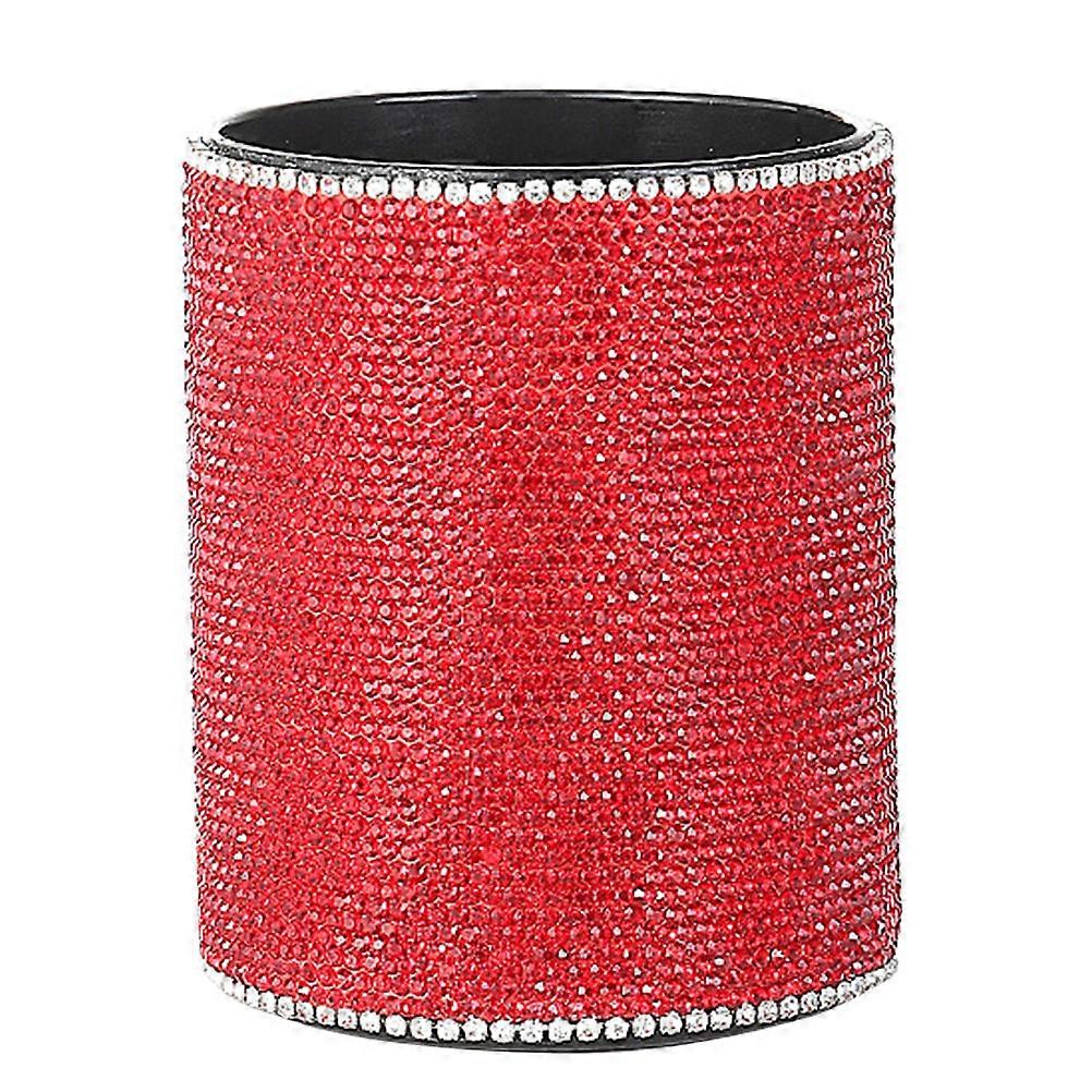 Rhinestone Makeup Organizer For Vanity Accessories Providing Elegant Decoration In Stylish Red 1Pack