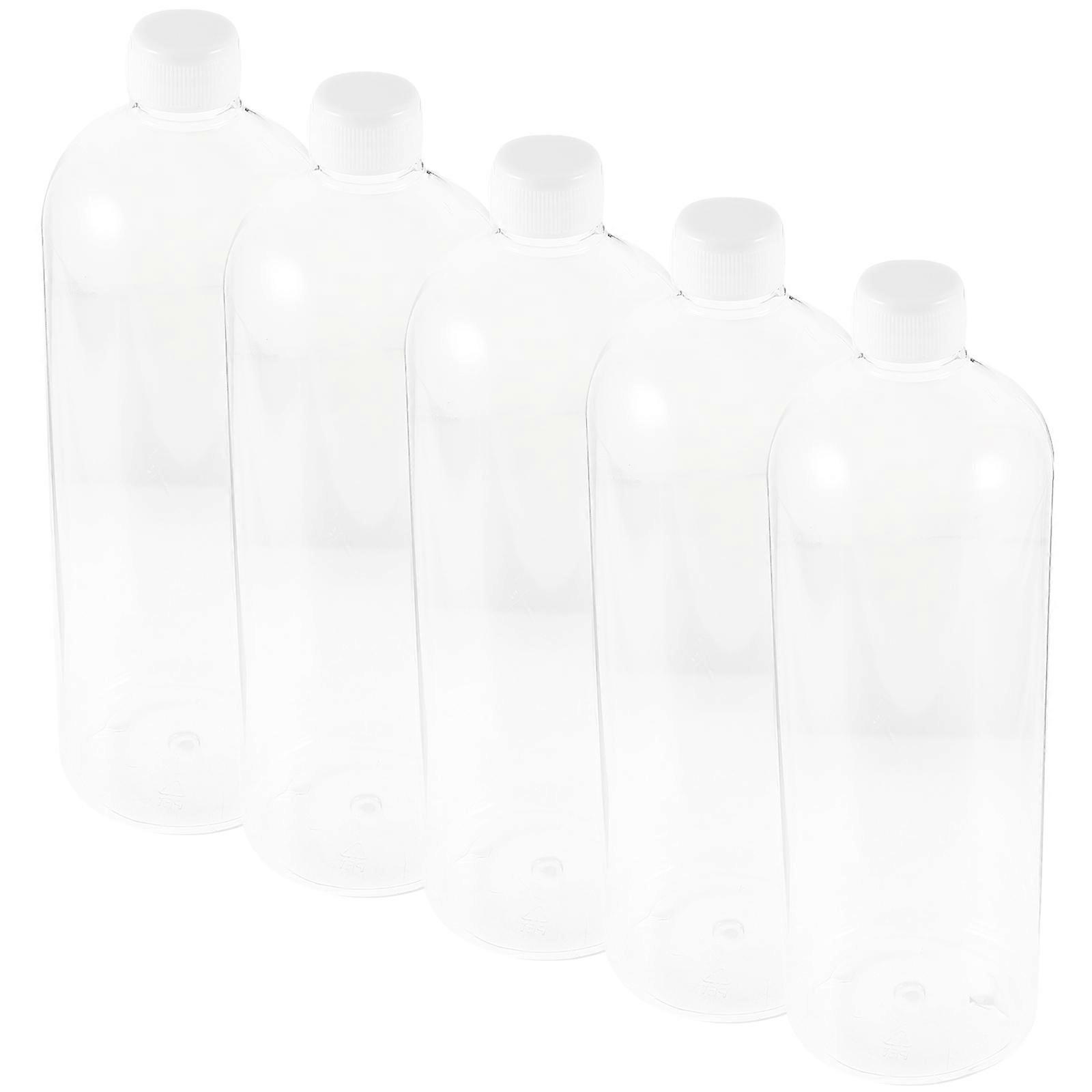 5Pcs Refillable Shampoo Bottle Storage Container Transparent Cylindrical Design 1000ml Suitable For Hotel Use