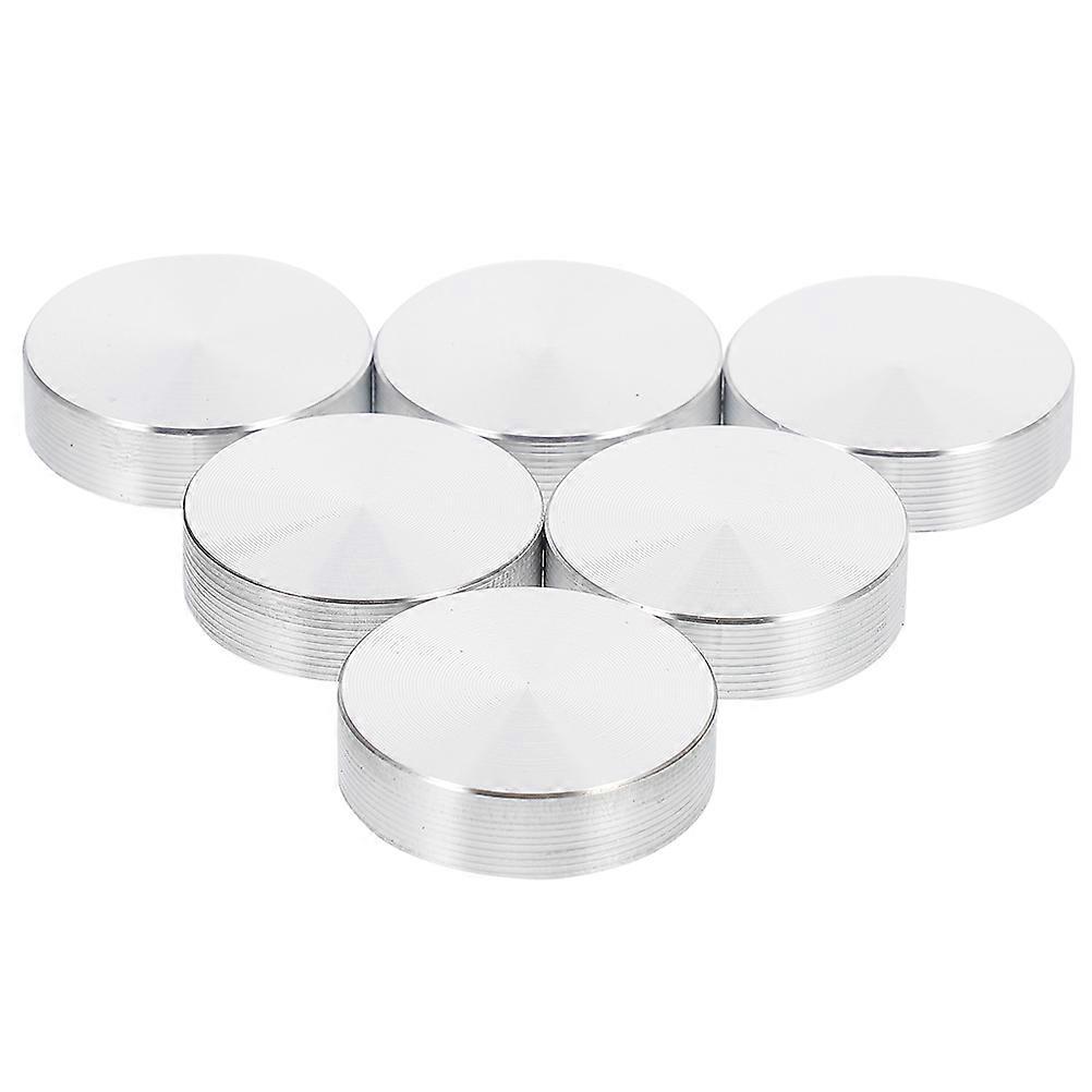 It sounds like you're referring to a product listing or description for **6 round disc adapters for glass tabletops**, possibly used as protective or