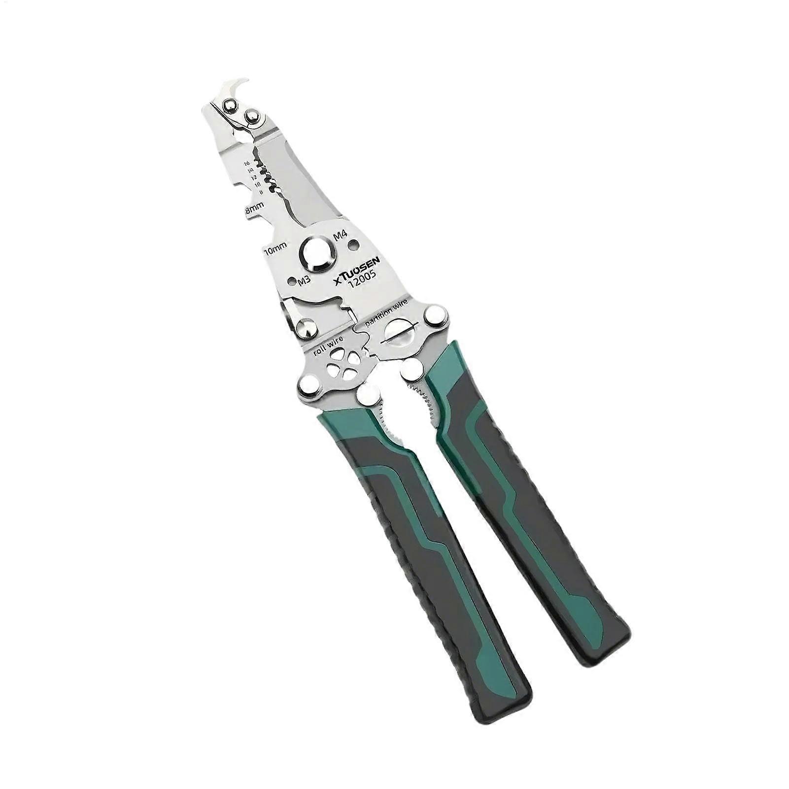 Wire cutter, wire crimper, multifunctional hand tool, efficient cable stripper