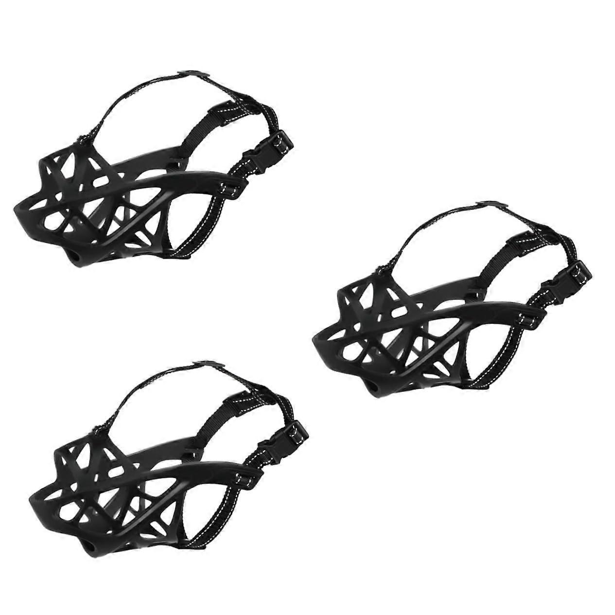 3 pieces Adjustable Breathable Dog Muzzle, Comfortable Design for Drinking, for Small and Medium Dogs, Secure Fit Prevents Biting, 26X9X9CM x 3pcs