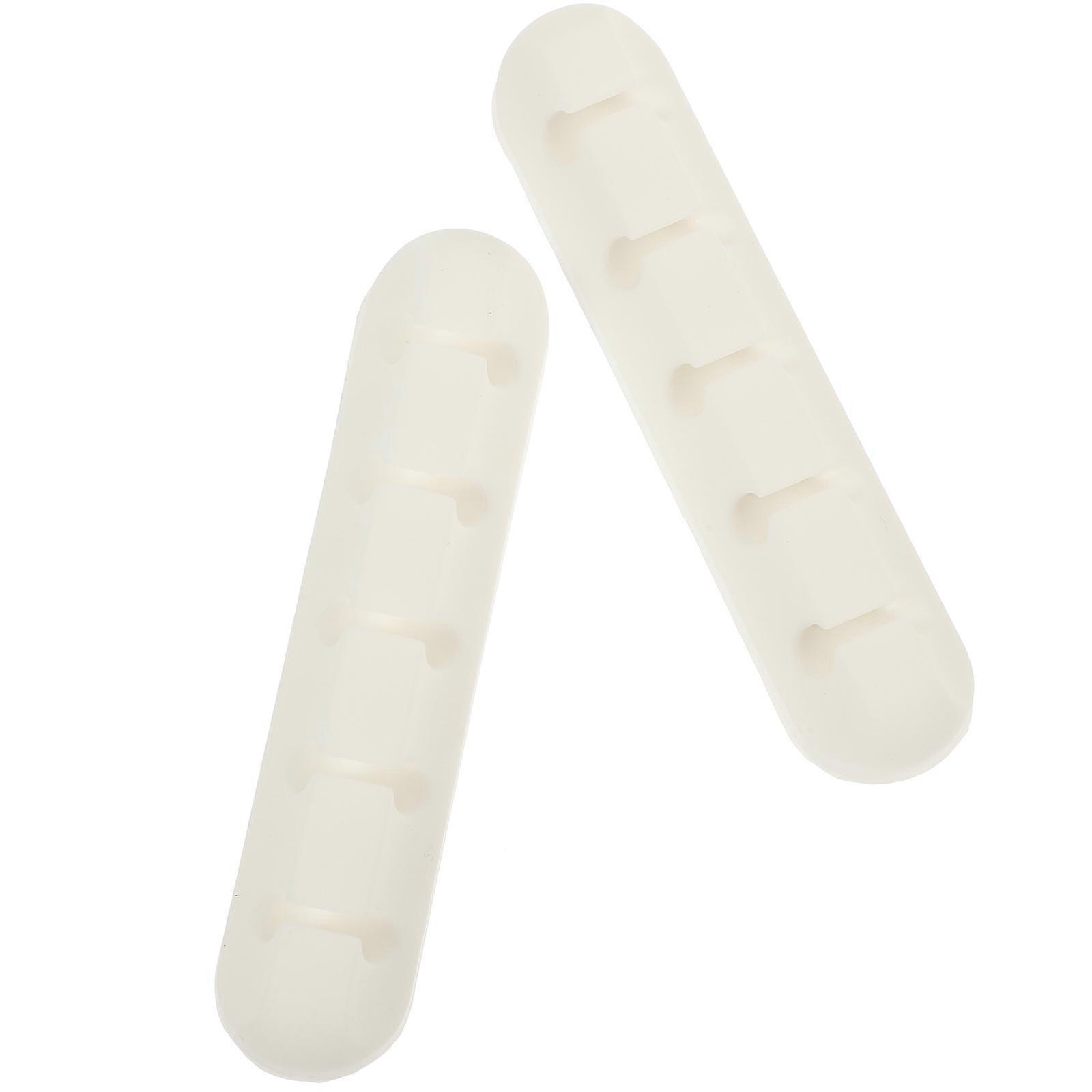 Multi-Purpose Cable Holder Clips 2Pcs Wire Organization Adhesive Attachment for Tech Users Home Owners in White Silicone