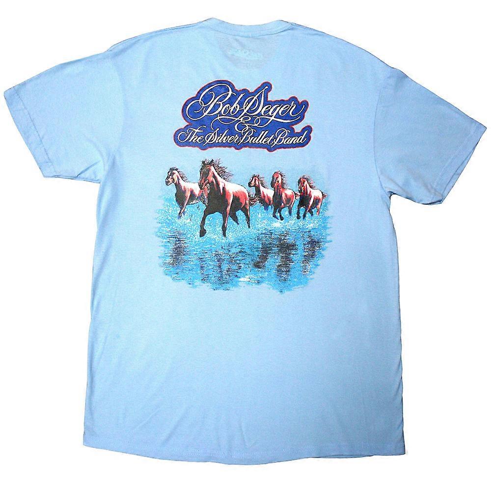 80sBob Seger&The Silver Bullet Band Tシャツ Bob Seger & The Silver Bullet Band Unisex Adult Horse Back Print T