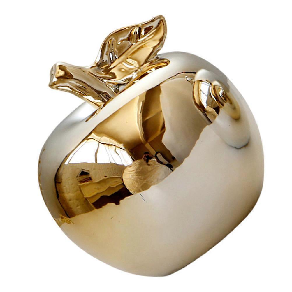 Fruit Model Ceramic Fruit Ornament Home Desktop Use Golden Material for 1Set
