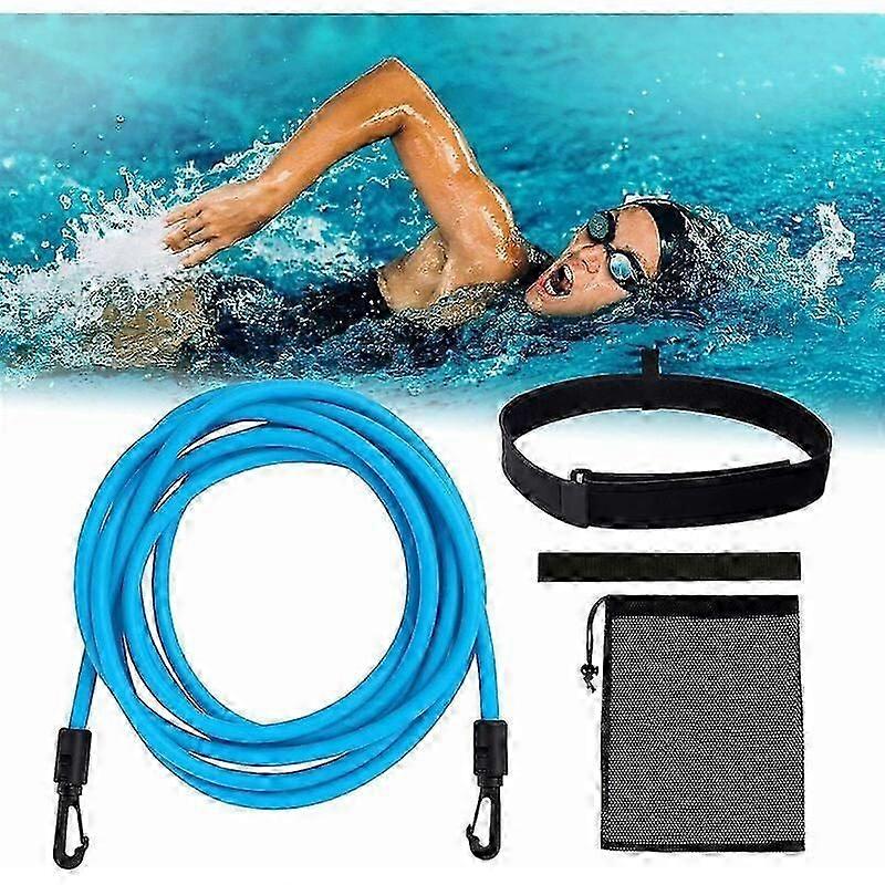 Resistance Swimming Elastic, 4M Adjustable Swimming Elastic Swimming Pool, Training Swimming Belt, Elastic Swimming for Adults and Children, Professio