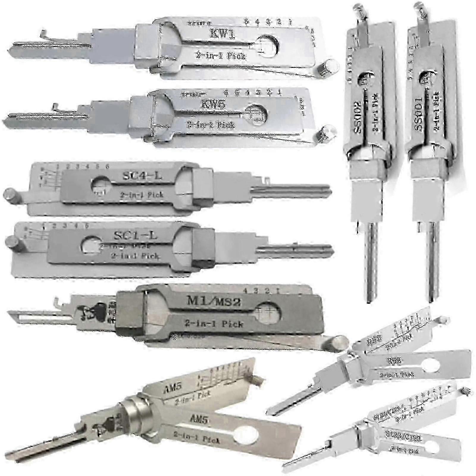 2-in-1 Lishi Lock Pick Tool - Per Sc1 / sc4 / kw1 / kw5 / am5 / ms2 Altro