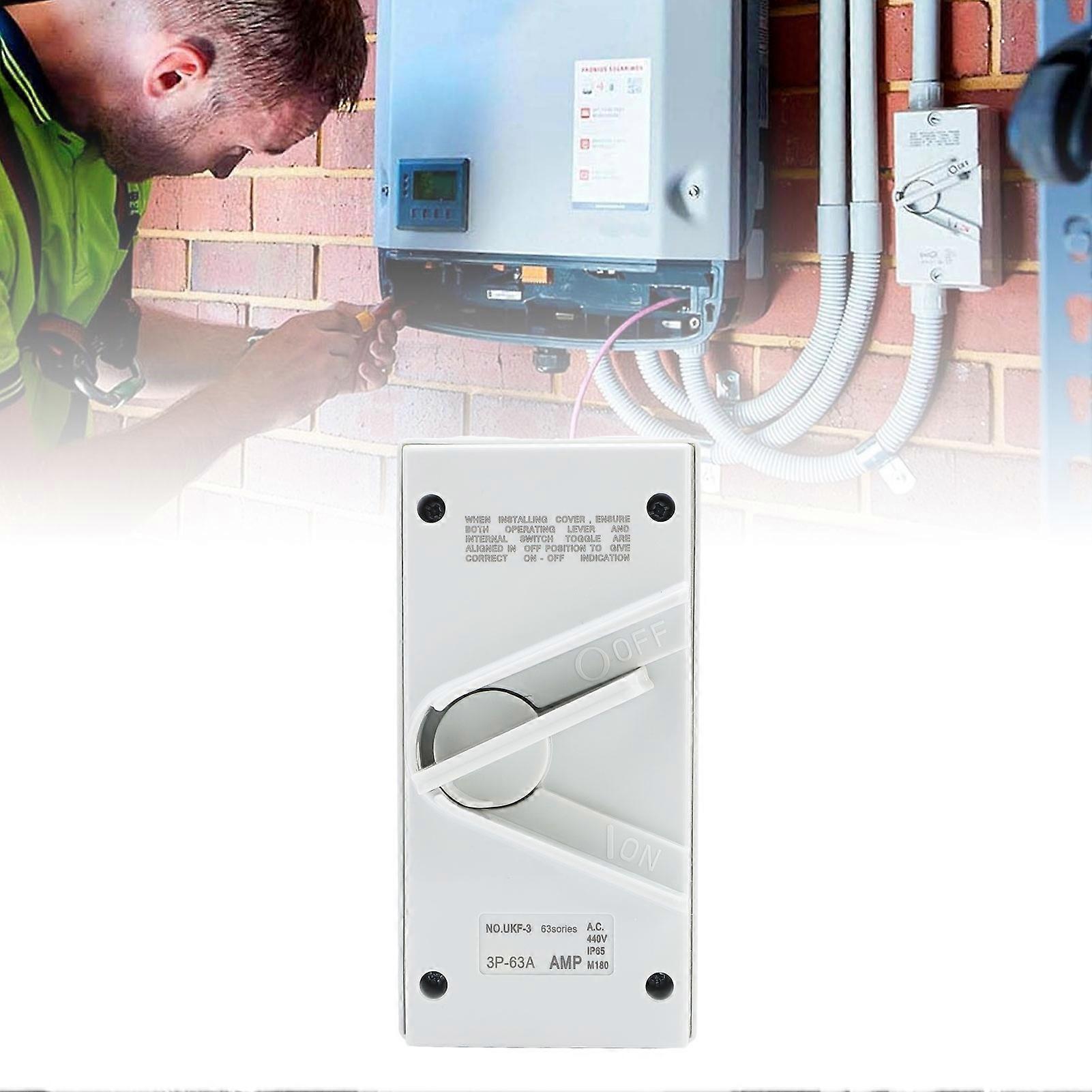 Enclosed Motor Disconnect Switch AC440V 63A 3 Pole IP65 Water Proof Enclosed Motor Circuit Breaker 