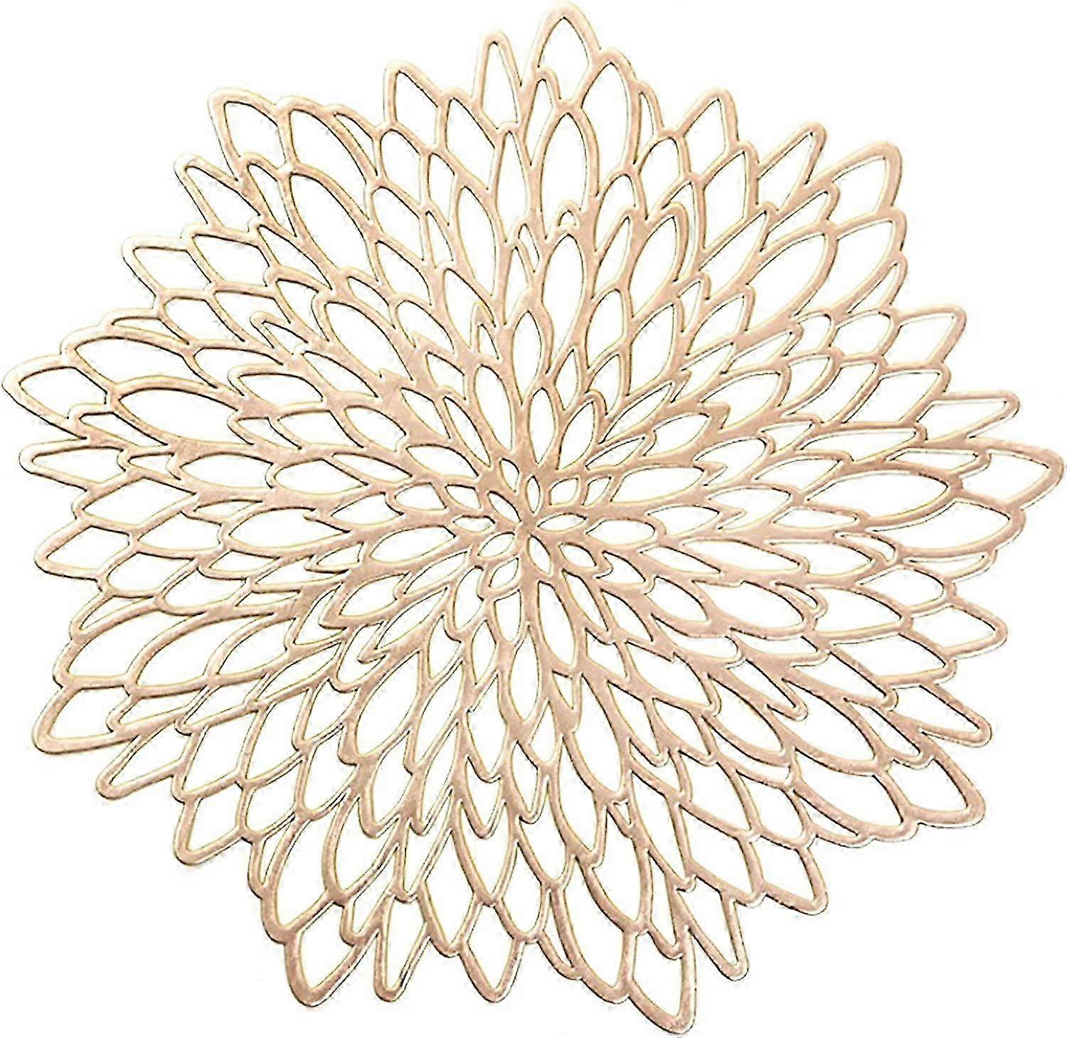 Placemats Set of 6, Round Hollow Out Flowers Place Mats