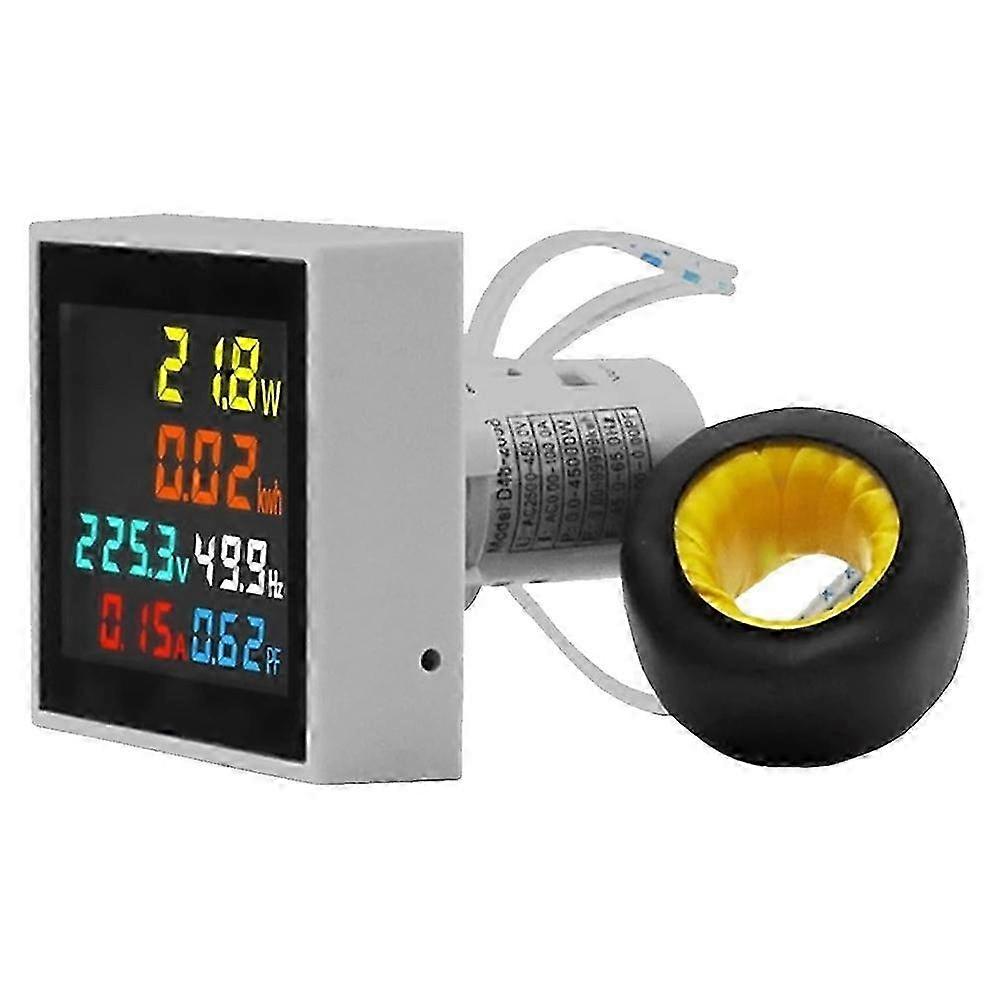 Energy Meter, AC 50-300V 100A Mini Power Monitor 6in1