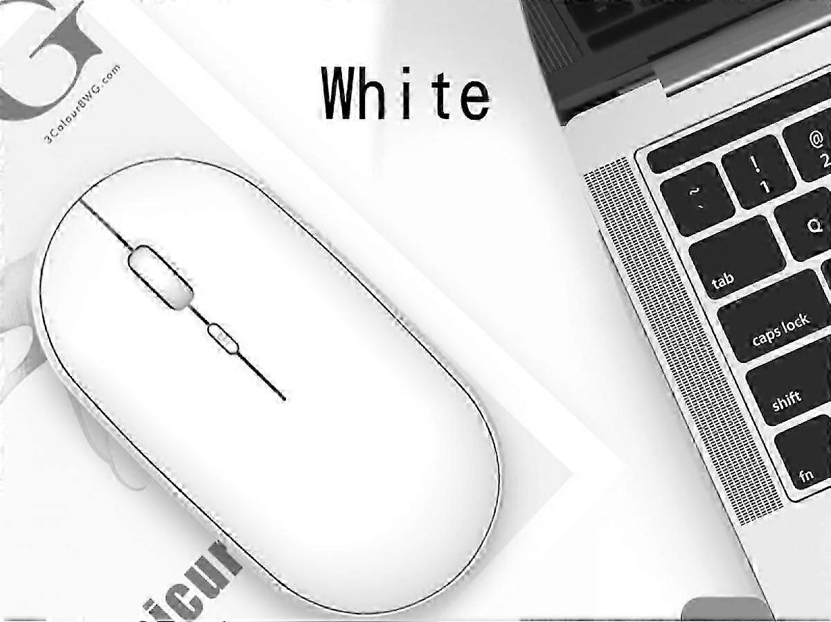 Bluetooth mouse charging dual-mode mouse mute and fresh, suitable for desktop, laptop, mobile phone, tablet, iPad White
