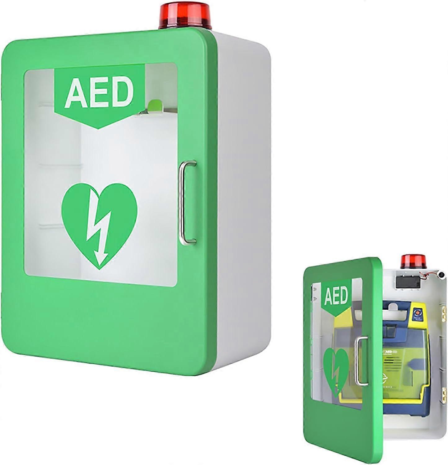 AED Defibrillator Storage Cabinet WallMounted With Alarm Adjustable Partition Double Switch Control Fits AED Models