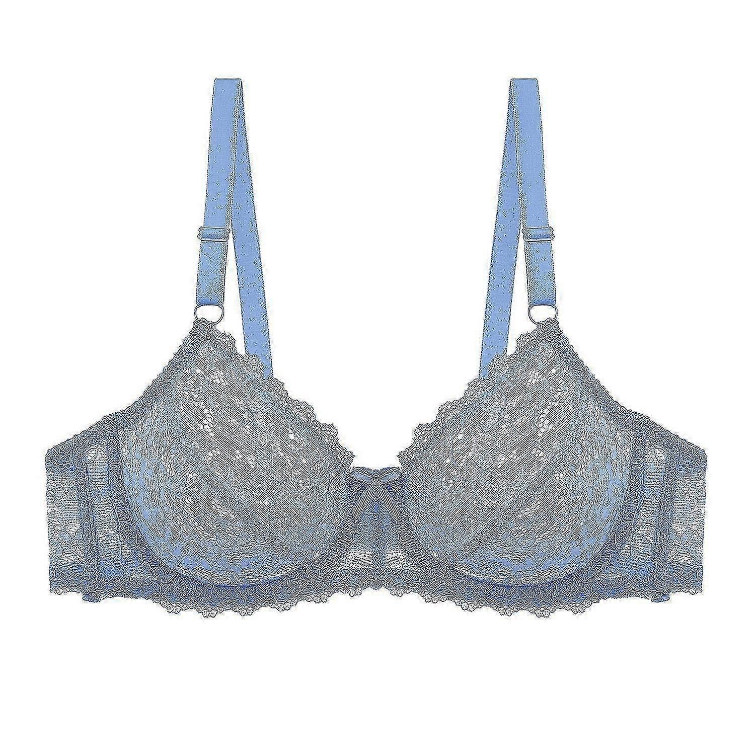 Ultra Thin Plus Size Women's Comfortable Support Underwire Bra with Solid Transparent Lace Design for Everyday Wear