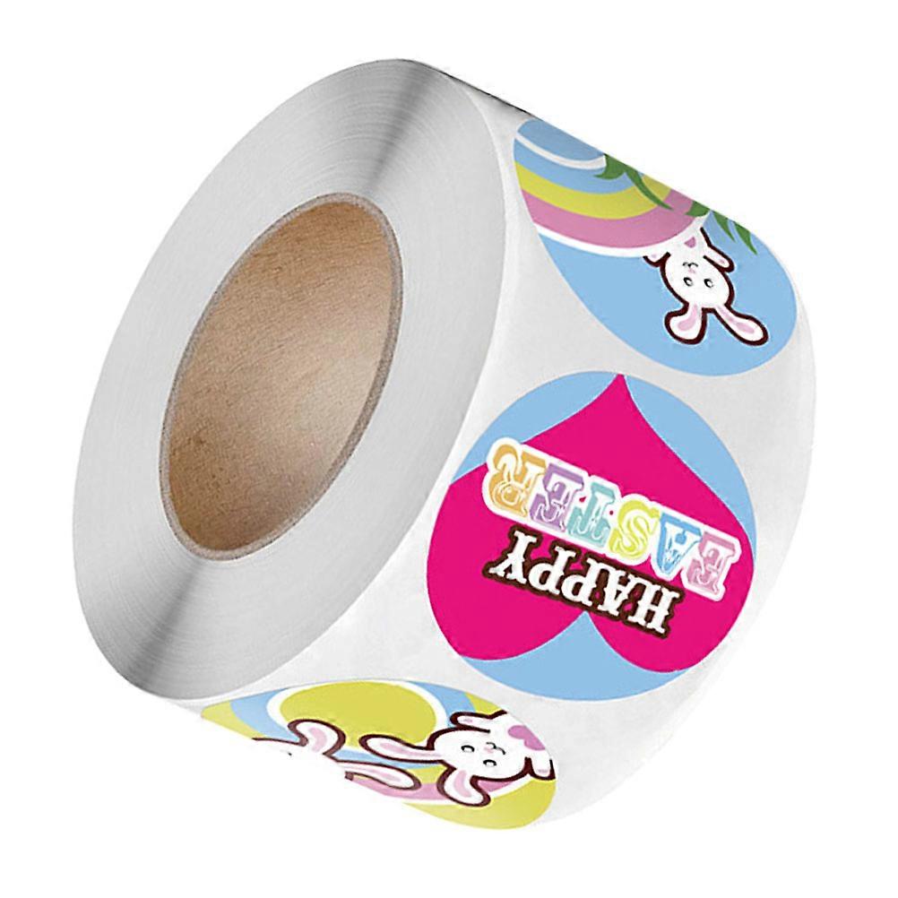 Easter Bunny Gift Bag Sticker for Decoration Use 1 Roll 500Pcs Assorted Color