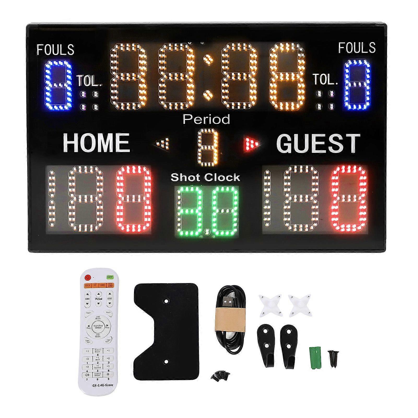 Basketball Scoreboard 15 Digits High Brightness Multifunctional Digital Scoreboard