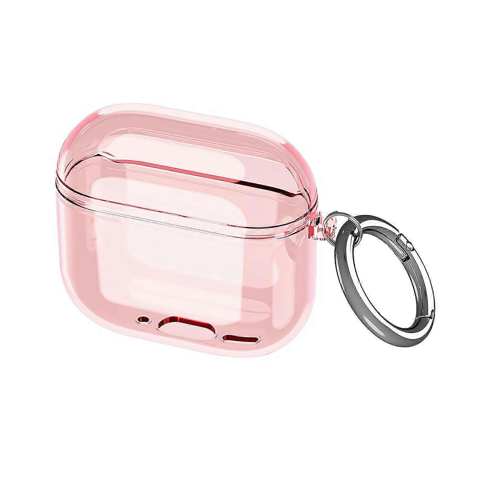 AirPods 4 Clear Case Cover For AirPods 4th Generation Shockproof Protective Case With Hand Strap Clear Pink