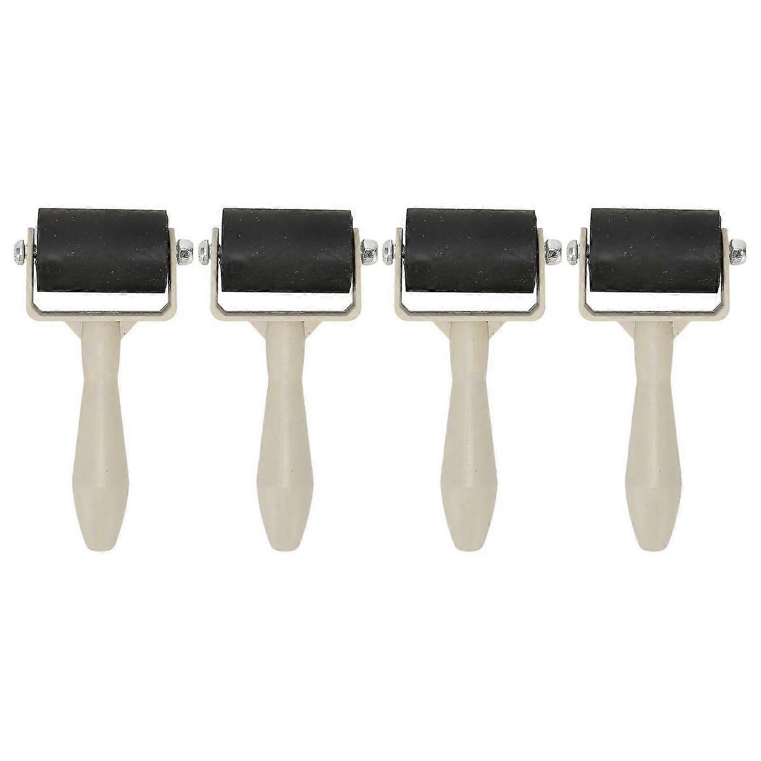 2025 Latest Model 4pcs Rubber Brayer Roller Flexible Uniform Printing Craft