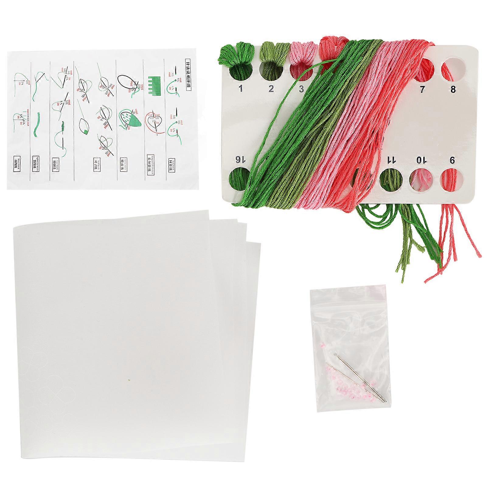 Cross Stitches Set Cotton Canvas Hydrangea Making Needle Thread Kit Embroidery Utensils