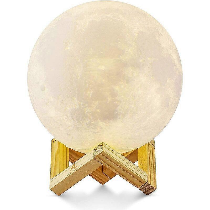 3D Moon Lamp, LED Night Light Luna Lamp Touch 3 Colors, 15cm/5.9inch Diameter