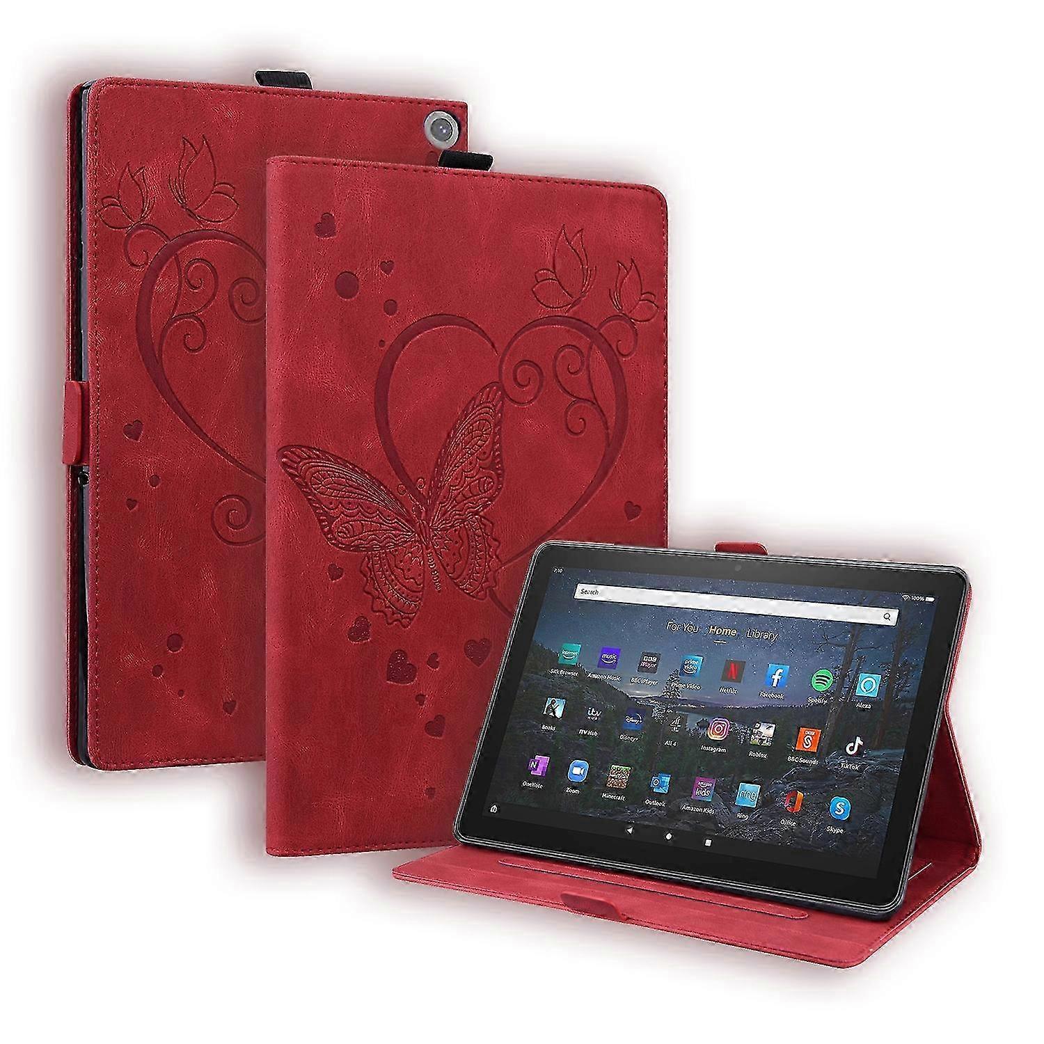For Amazon Fire HD 10 Plus (2021) / HD 10 (2021) Love Butterfly Pattern Horizontal Flip Leather Case with Holder & Sleep / Wake-up Function 2025