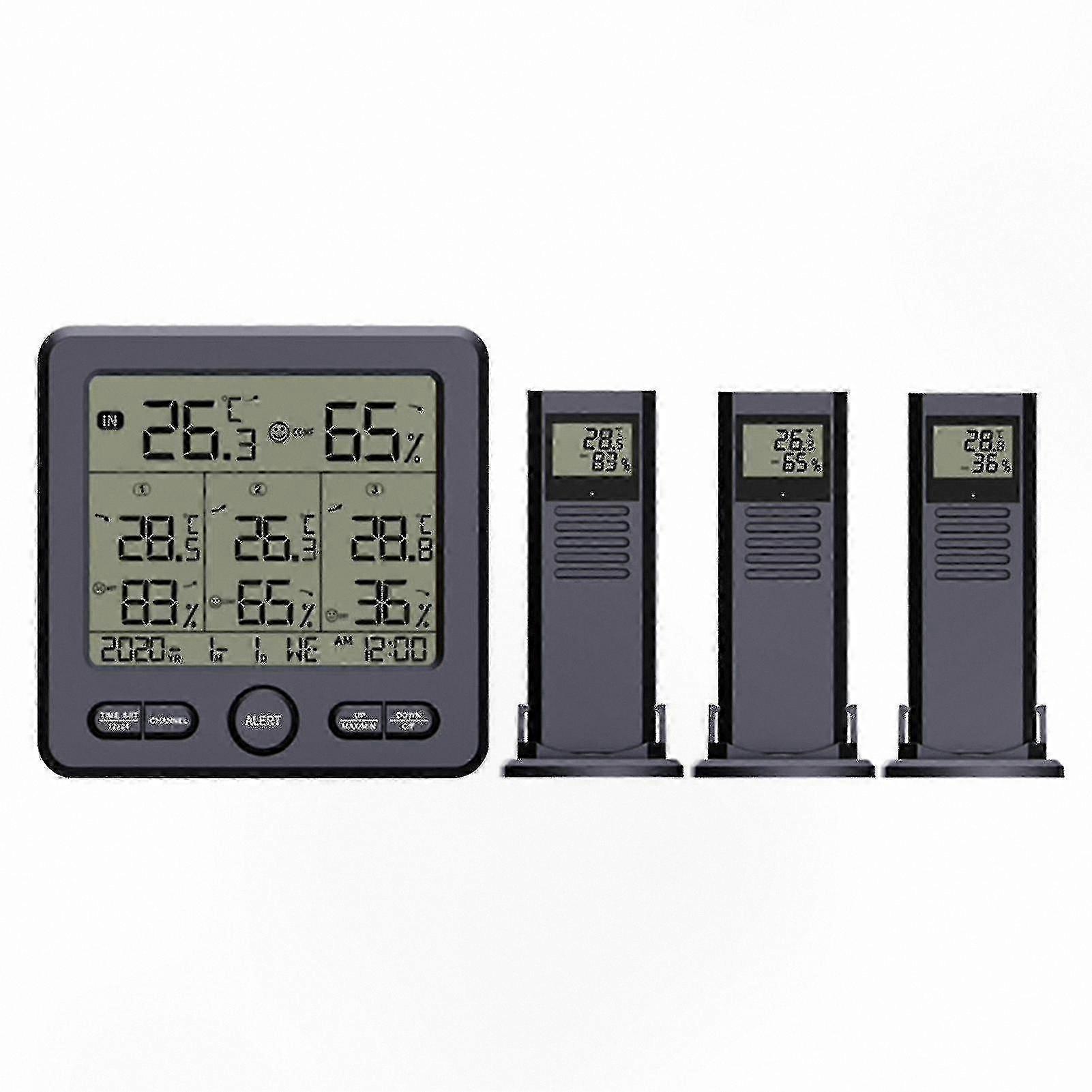 Colorful Display Weather Station with 3 External Sensors, Wireless Design, Clock Feature, Temperature Humidity Tracker