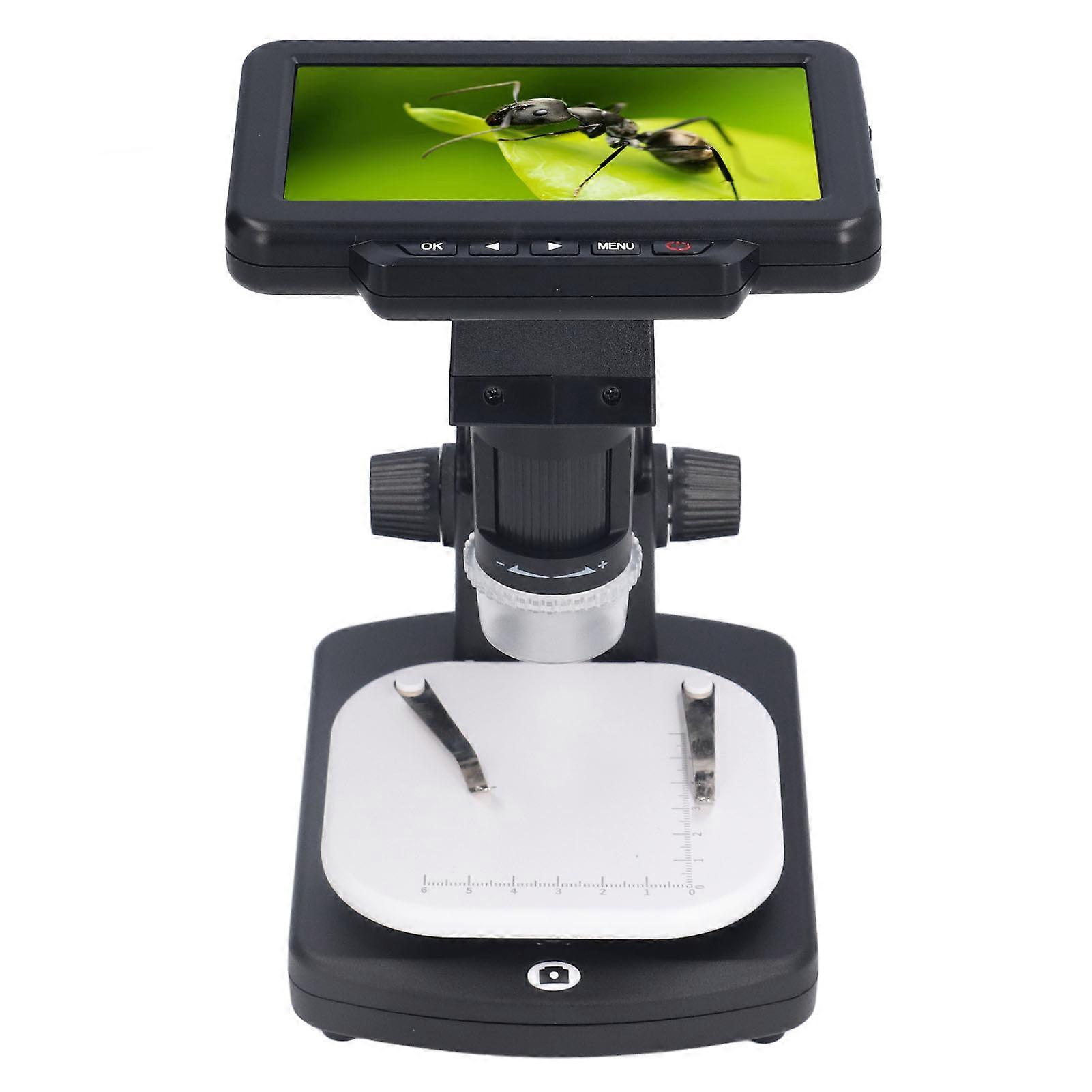 LCD Digital Microscope 5.0in 1500X 5MP 1080P 8 LED Black EU Plug