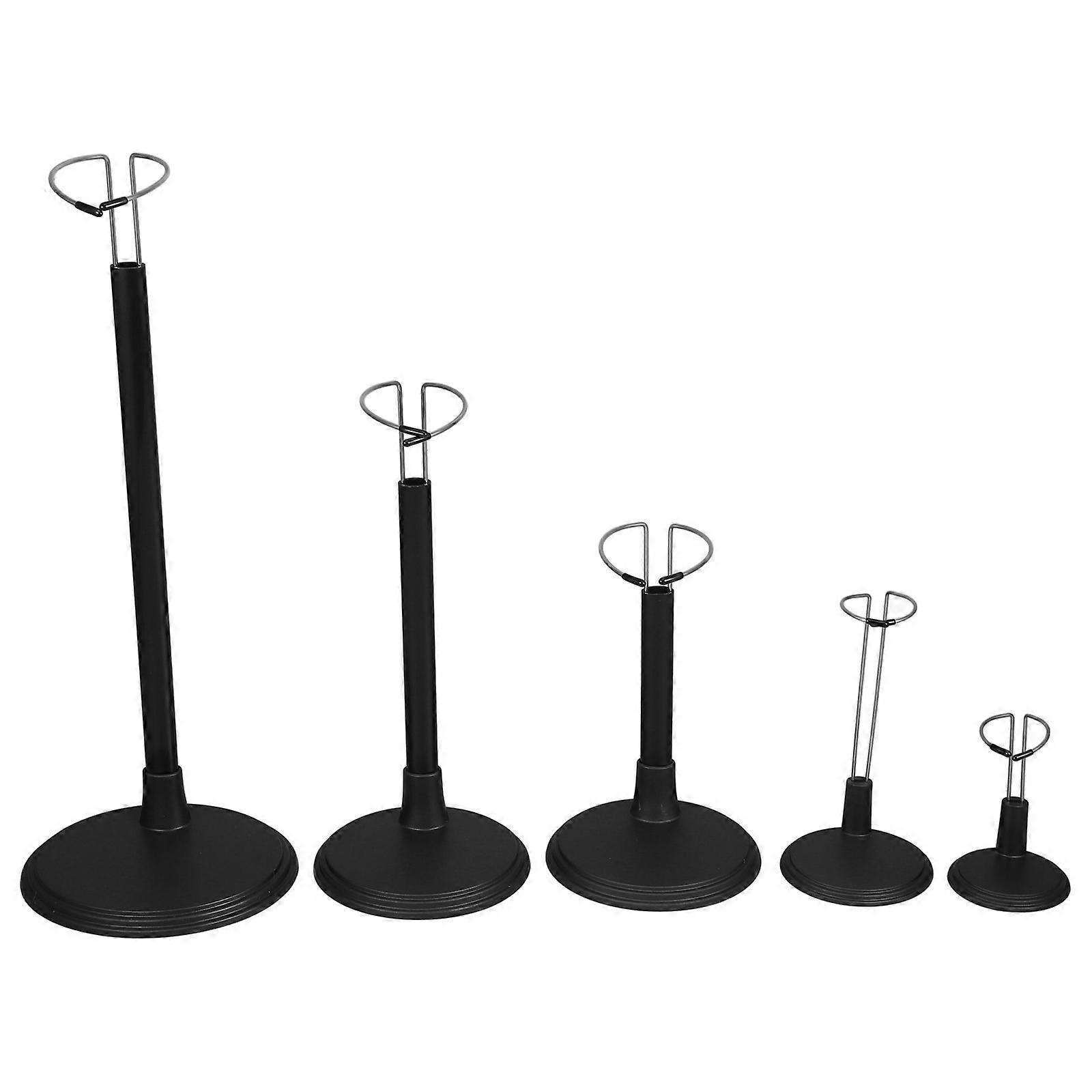 Doll Display Holder Doll Support Stand for Display Use 15Pcs Black